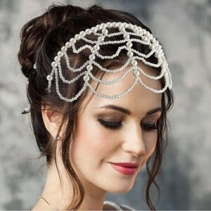 Chic Pearl Draped Hair Accessory